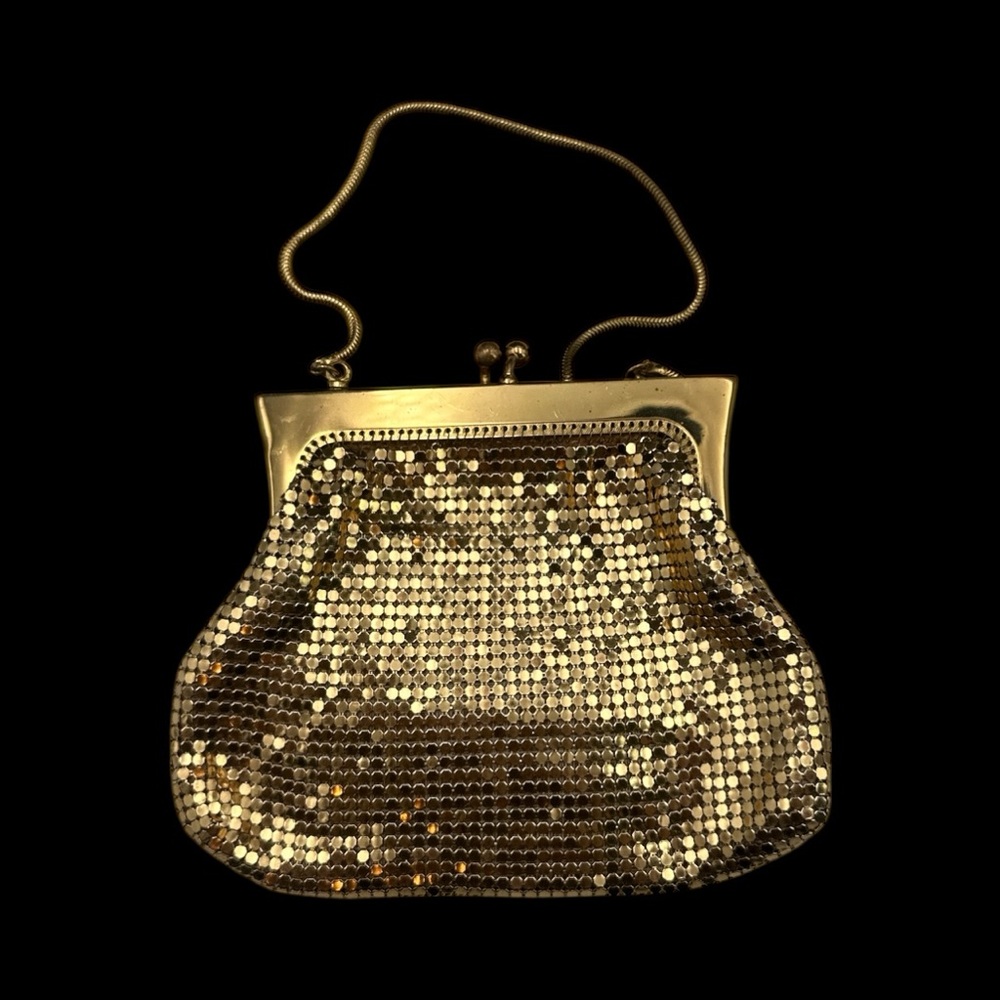 Whiting and David Gold Sequin Clutch with Wrist Chain